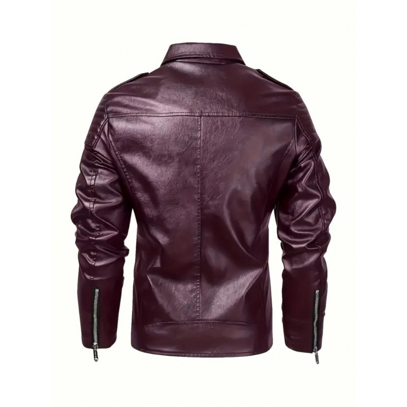 Mens Classic PU Leather Biker Bomber Jacket JR3986951Bx