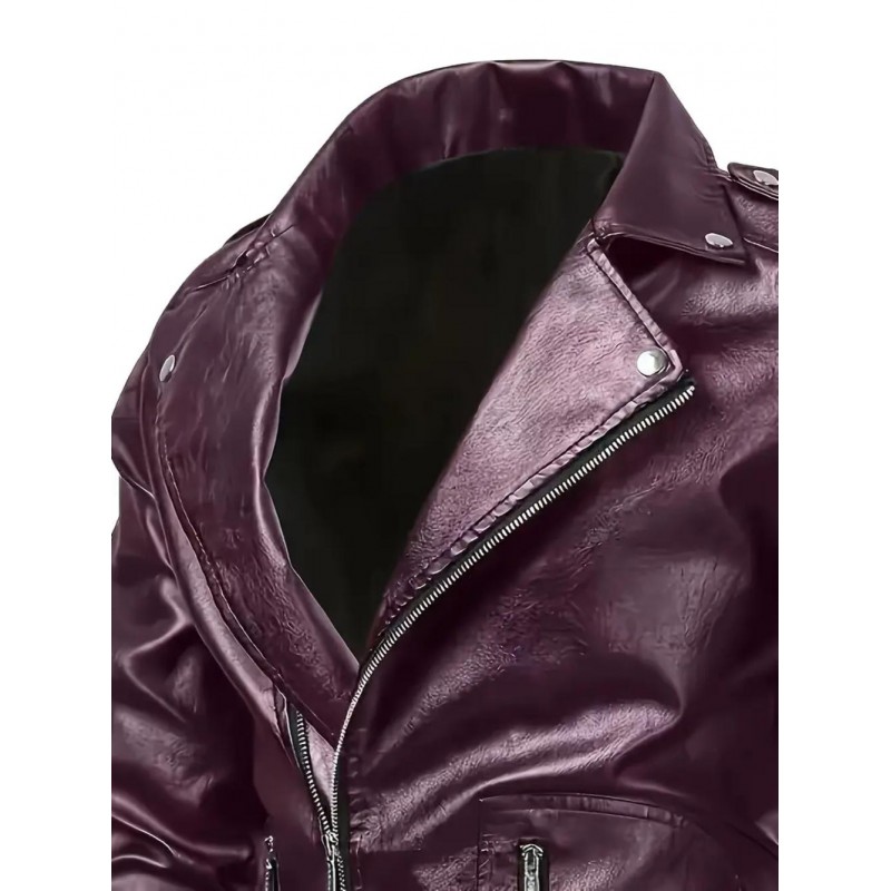 Mens Classic PU Leather Biker Bomber Jacket JR3986951Bx