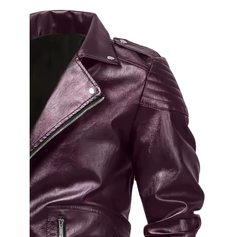 Mens Classic PU Leather Biker Bomber Jacket JR3986951Bx