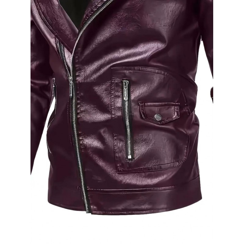 Mens Classic PU Leather Biker Bomber Jacket JR3986951Bx