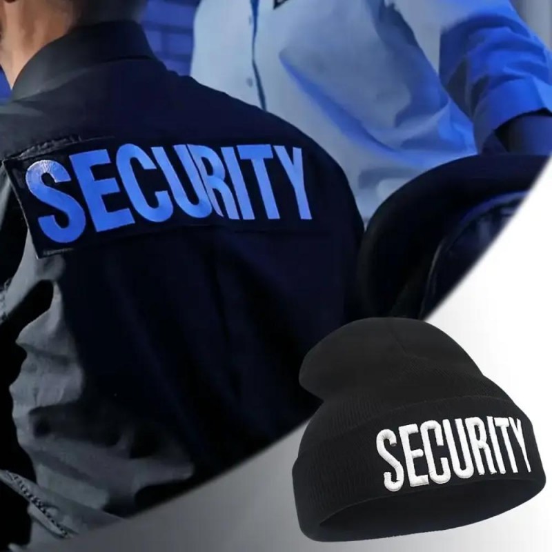 SECURITY Black Cuffed Knitted Beanie WC632794