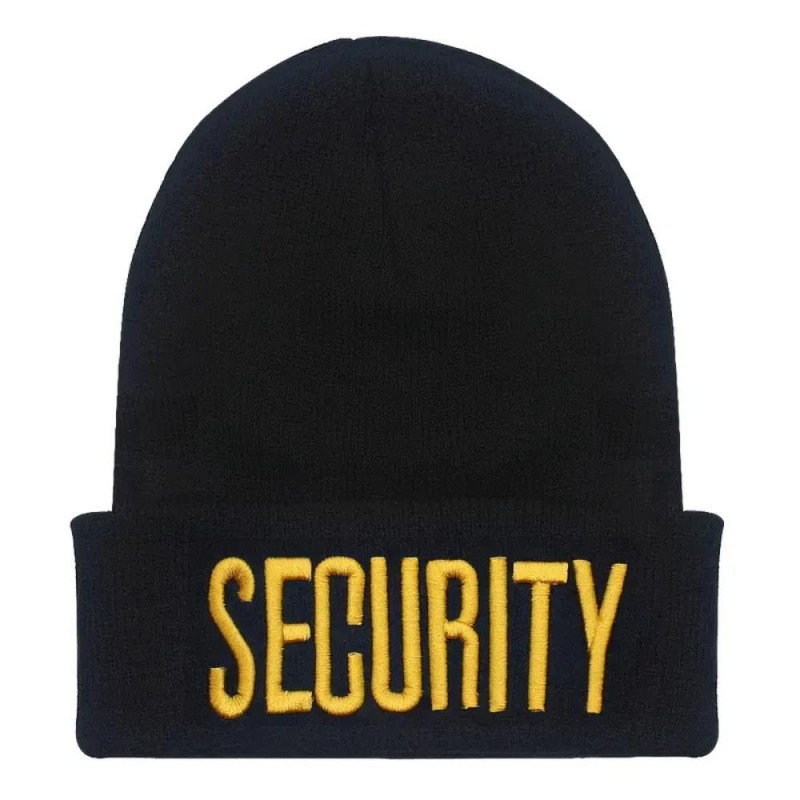 SECURITY Black Cuffed Knitted Beanie WC632794