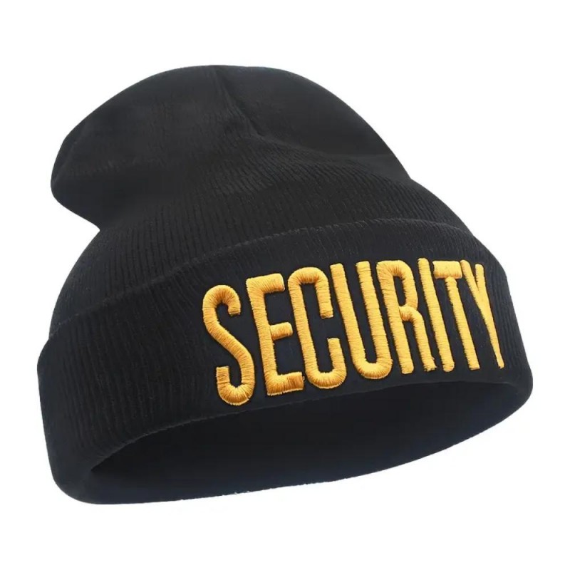 SECURITY Black Cuffed Knitted Beanie WC632794