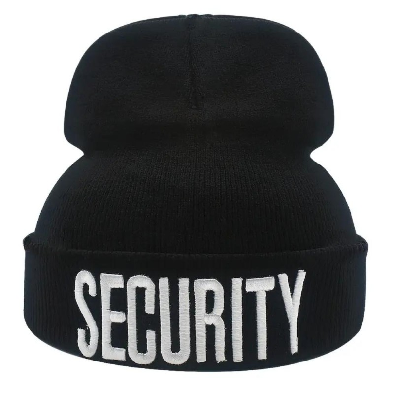 SECURITY Black Cuffed Knitted Beanie WC632794