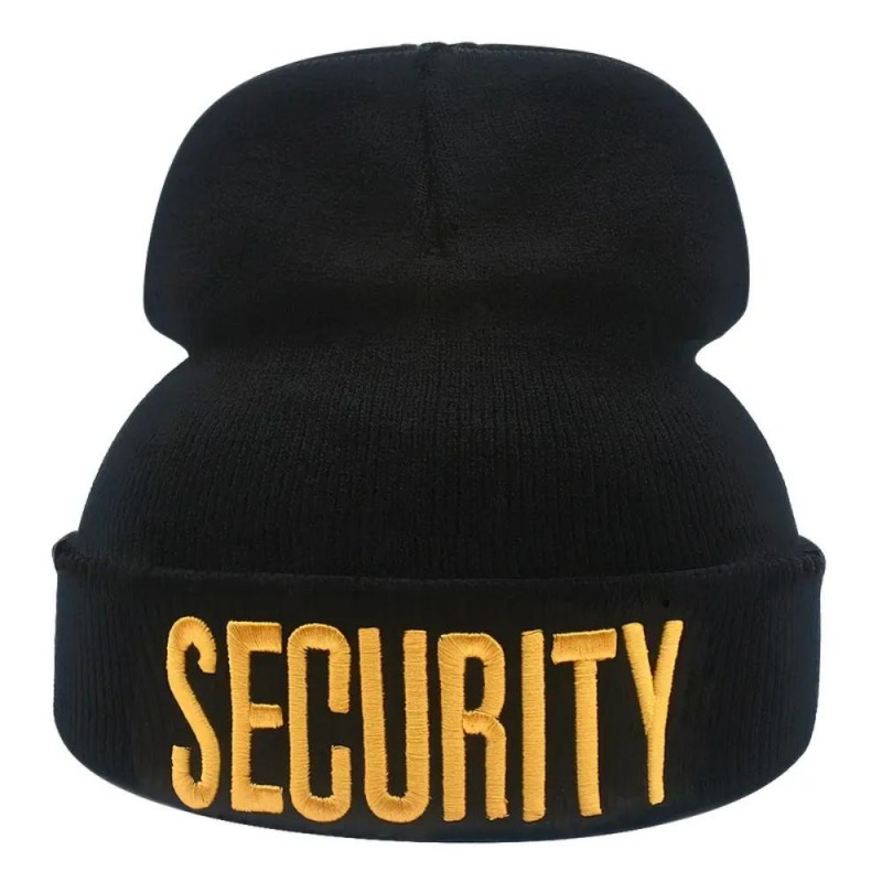 SECURITY Black Cuffed Knitted Beanie WC632794