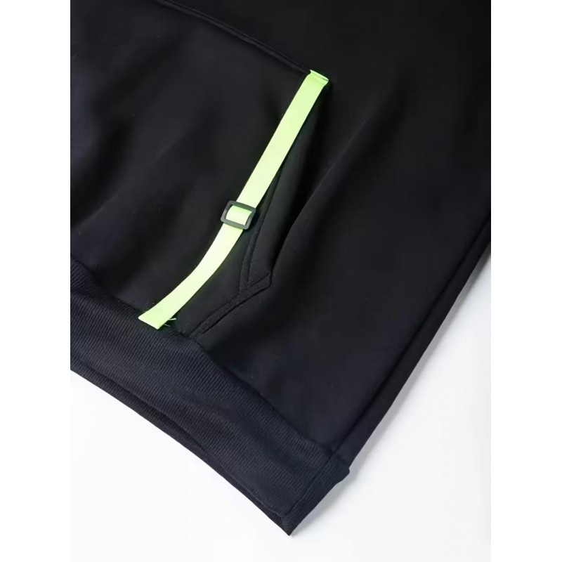 Casual Sports Hooded Zip-Up Outfit Set KE3832818B