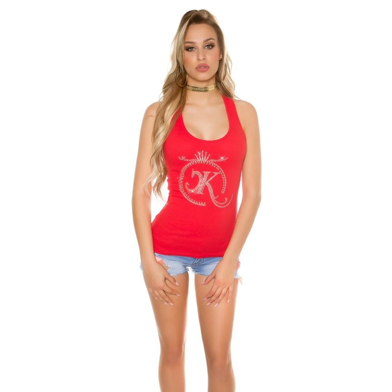 KouCla Finerib-Tanktop with rhinestones 0000X008