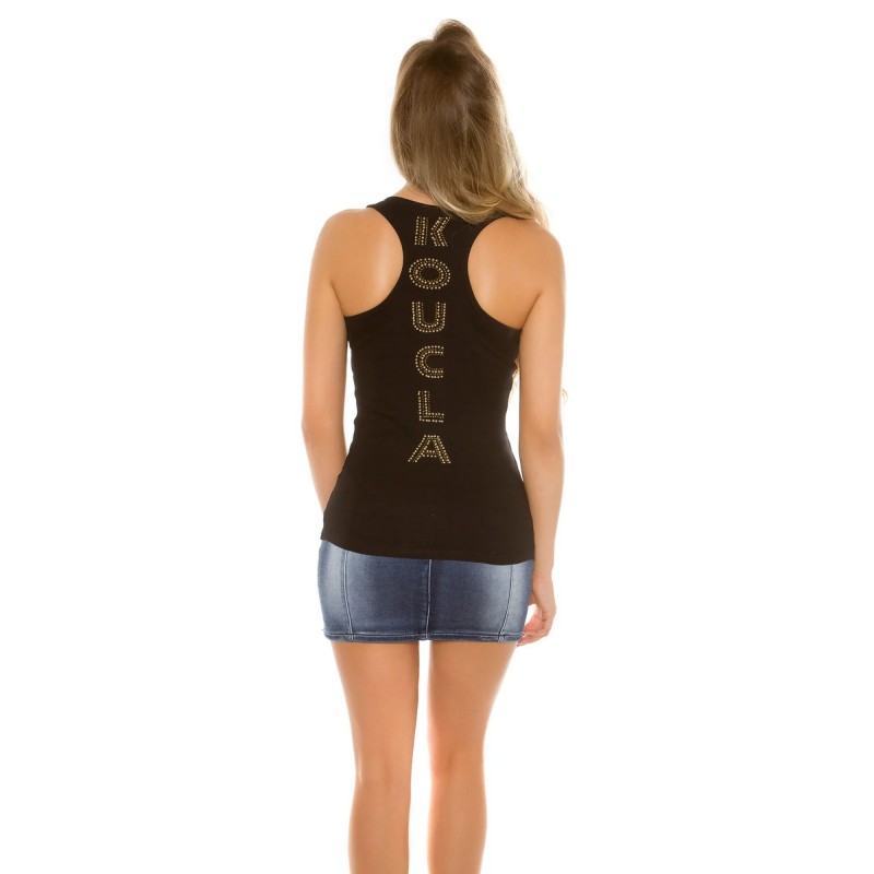KouCla finerip tanktop w rhinest studsprint 0000X040A