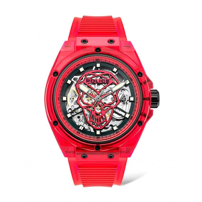 Police Translucent Skeleton Mens Watch Automatic P...