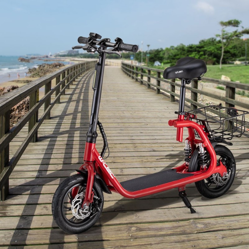 Electric Scooter with Removable Seat and Basket holm5701